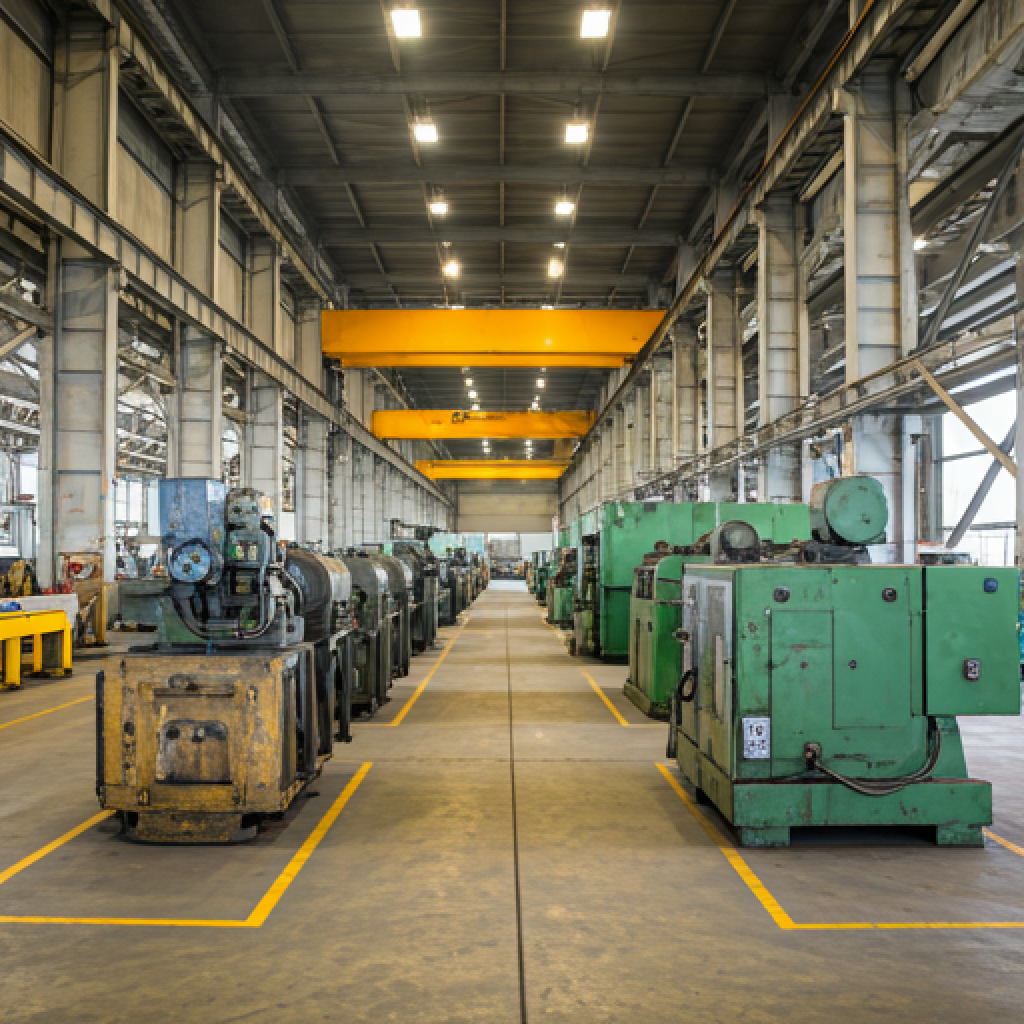Industrial manufacturing facility with heavy machinery.